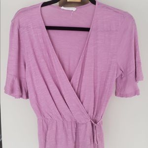 NWT Purple Lush Flattering Tie Peplum Top